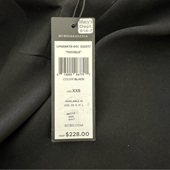 BCBGMaxAzria Michele Black Dress NWT size XXS - Picture 7 of 12